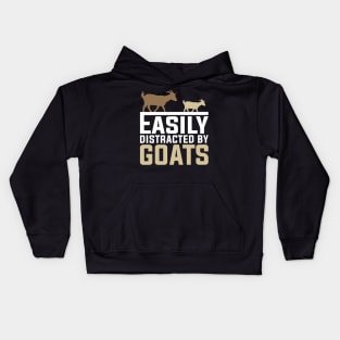 Easily Distracted By Goats Kids Hoodie